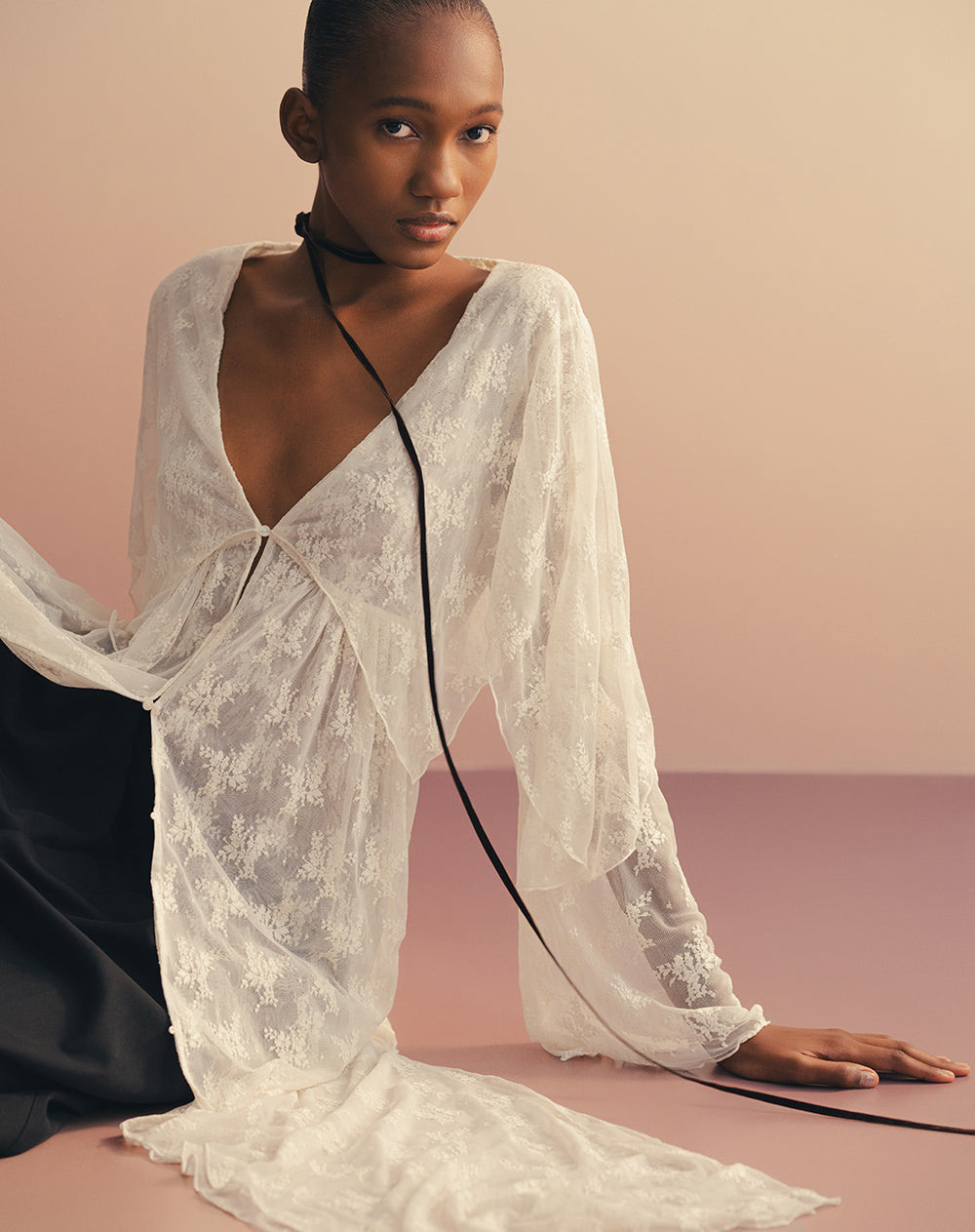 Vestido largo encaje  Ana Beliza