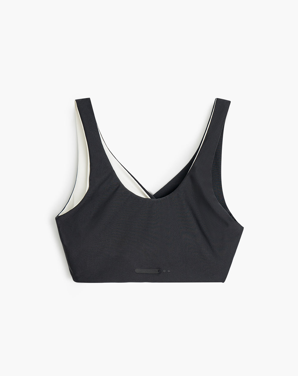 Top tiras anchas soporte medio negro bloques