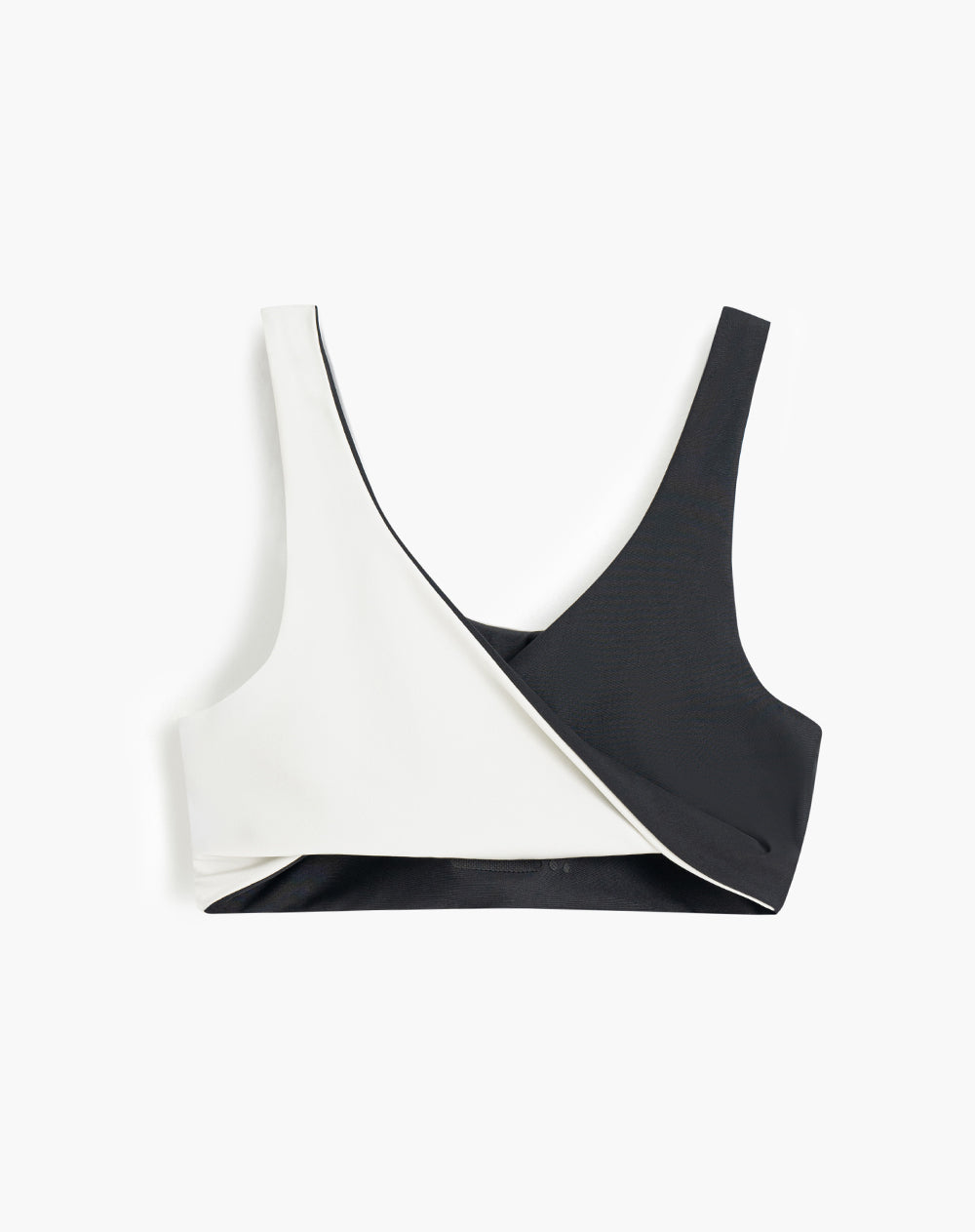 Top tiras anchas soporte medio negro bloques