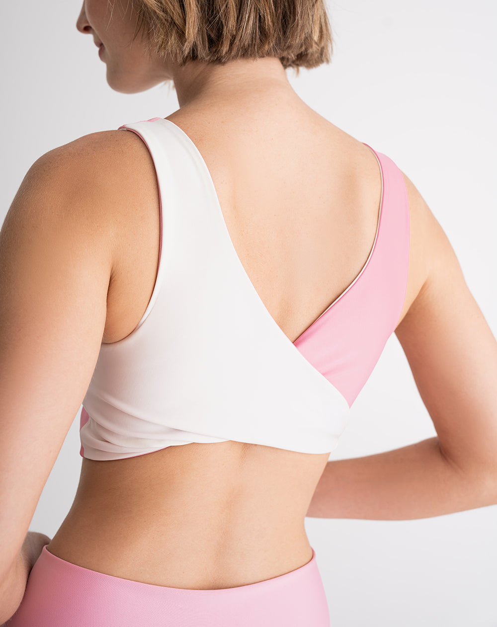 Top tiras anchas soporte medio rosado bloques