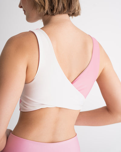 Top deportivo soporte medio multifuncional bicolor