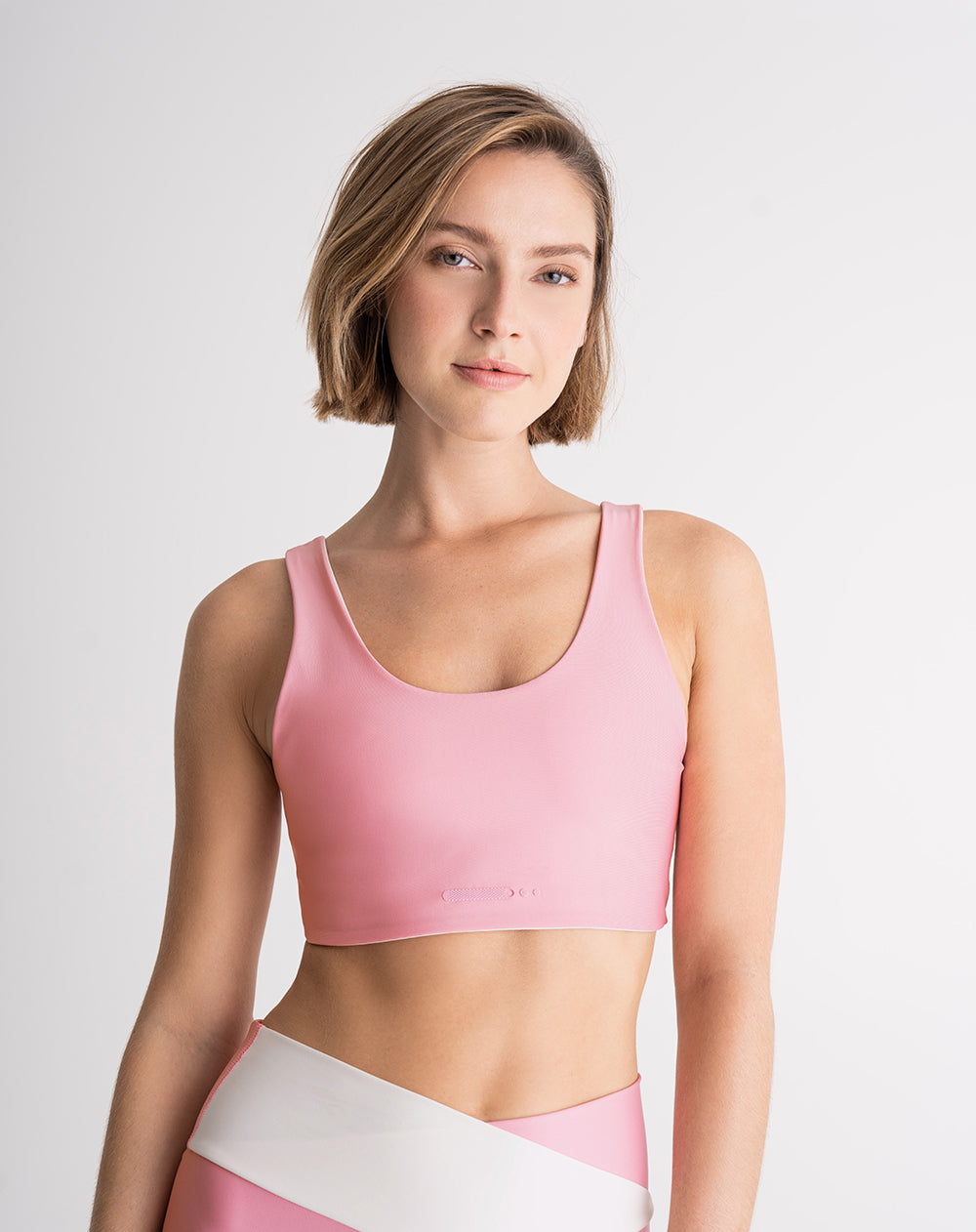 Top tiras anchas soporte medio rosado bloques