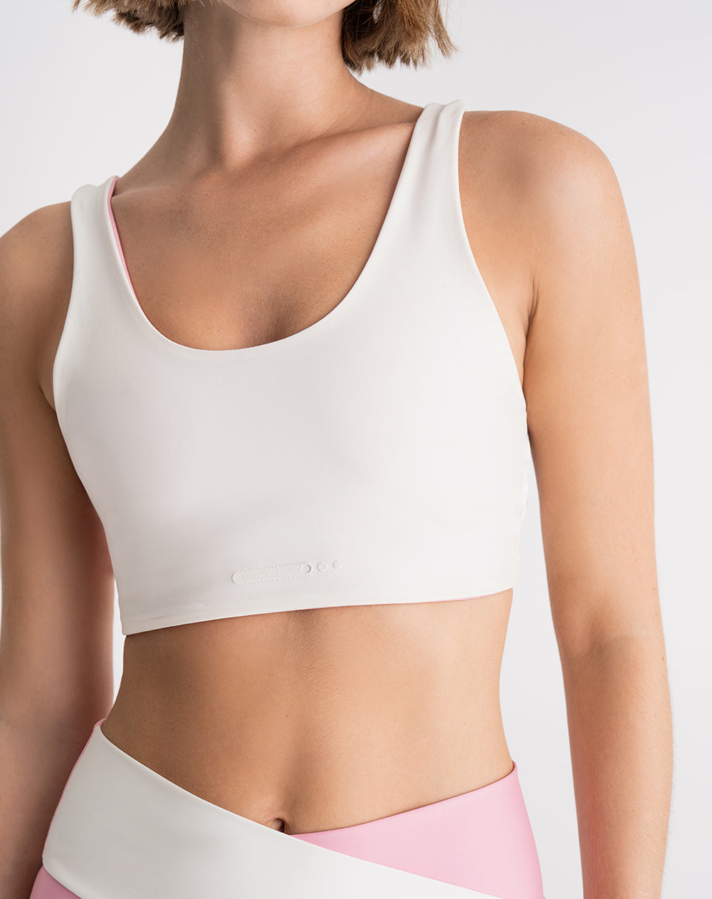 Top tiras anchas soporte medio rosado bloques