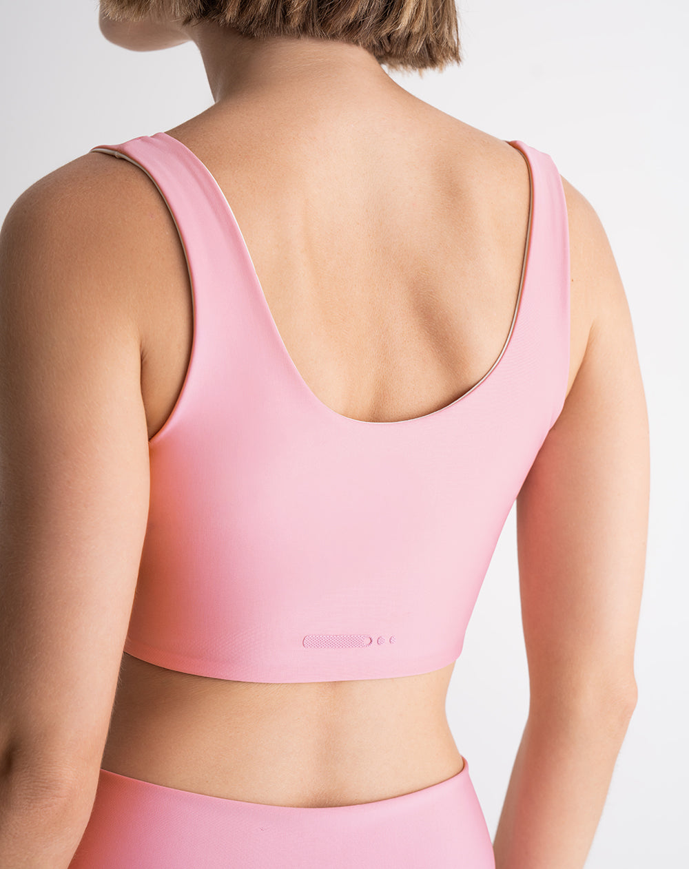 Top tiras anchas soporte medio rosado bloques