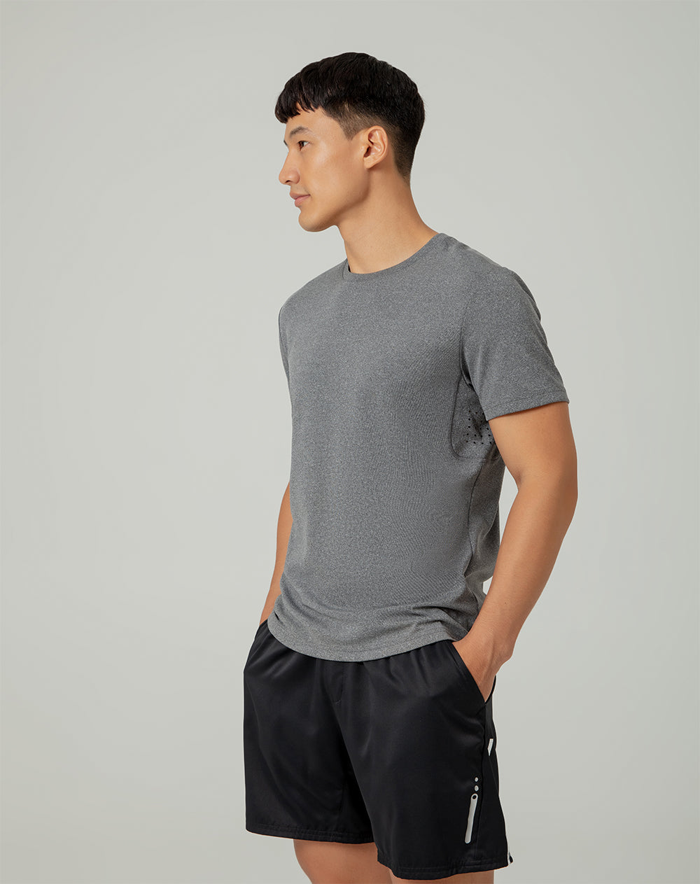 Camiseta deportiva  hombre control humedad gris