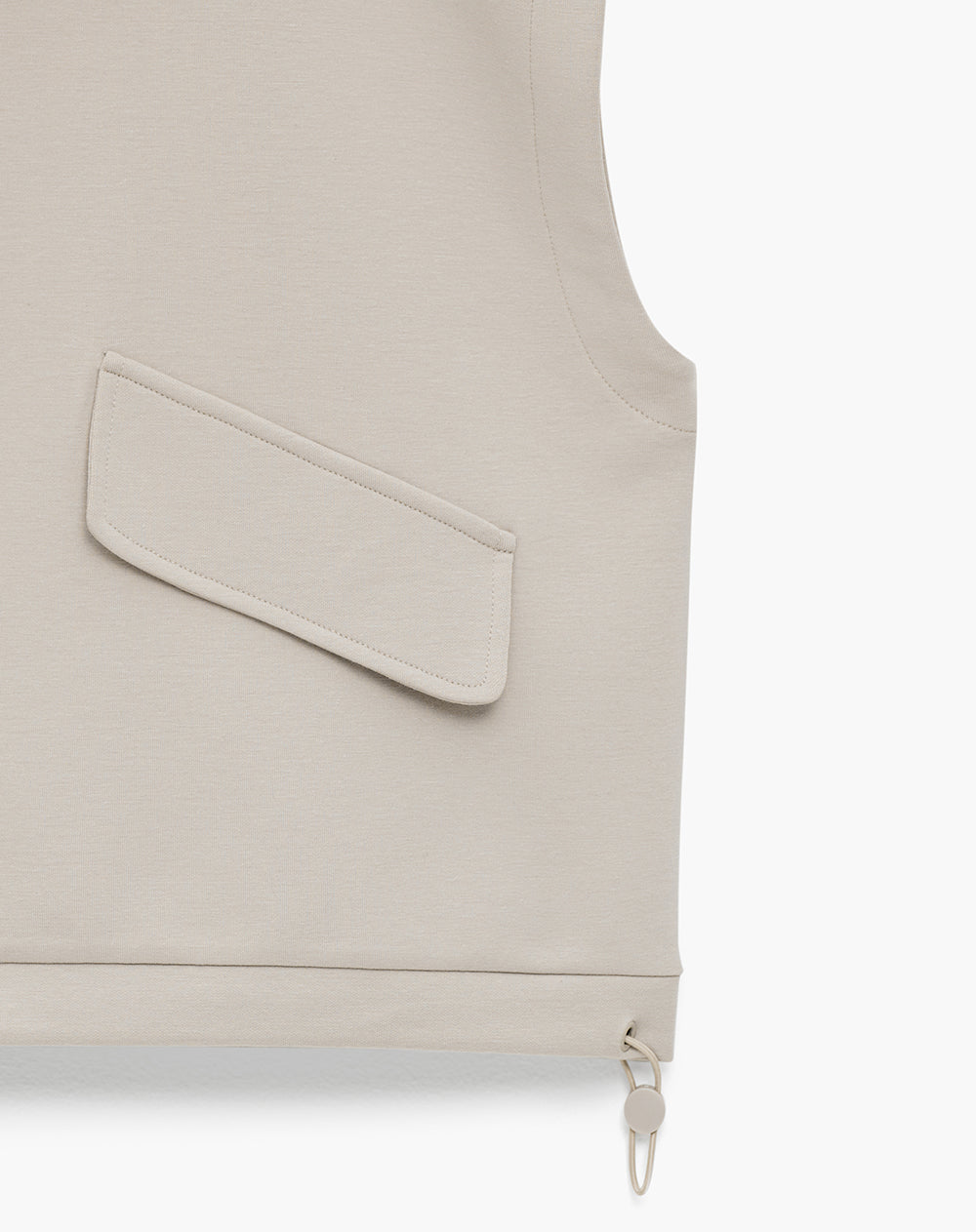 Chaleco oversized fit sin capucha arena