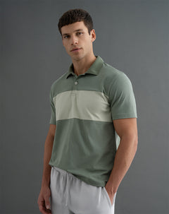 Polo en algodón sostenible verde para hombre