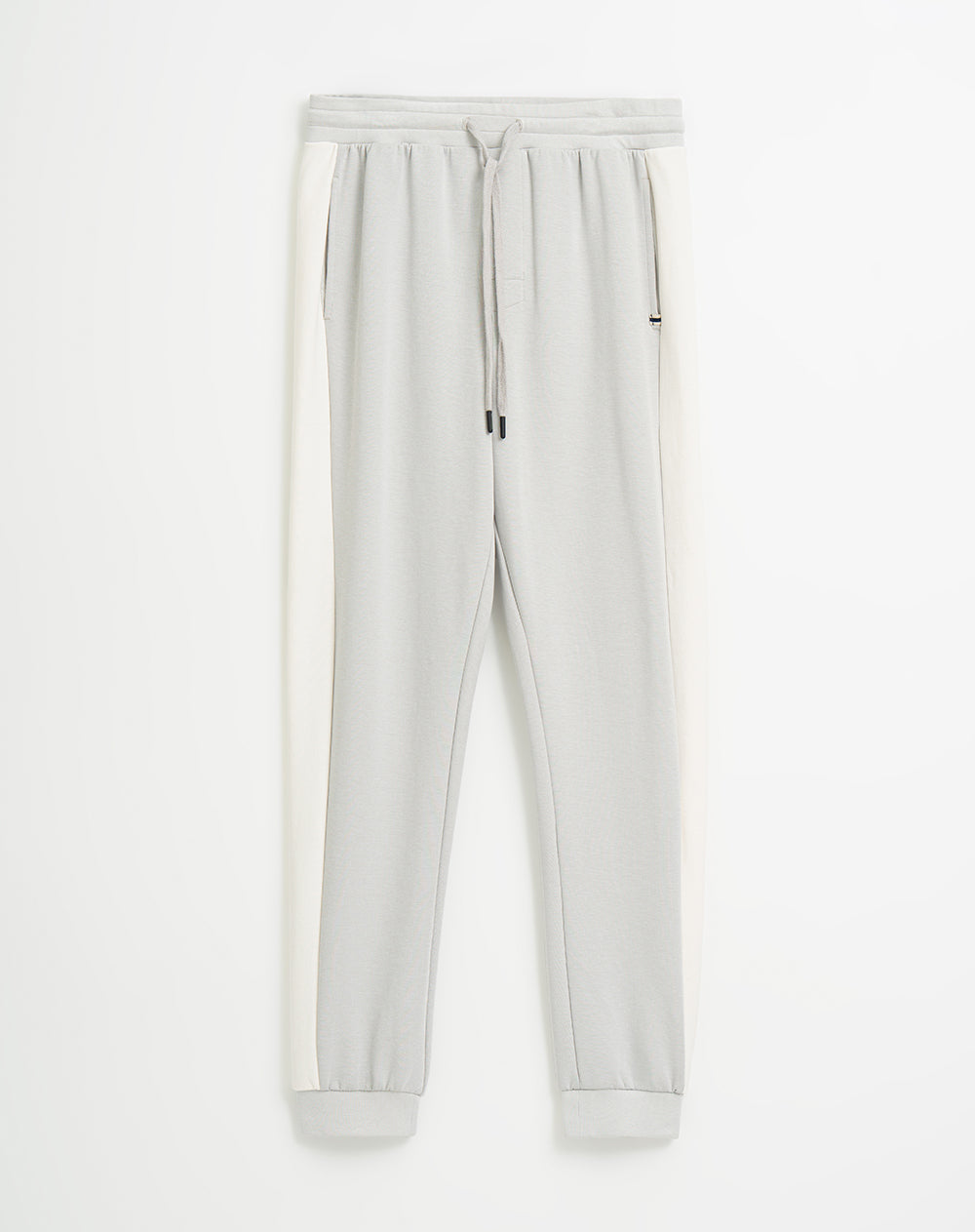 Jogger algodón sostenible semi ajustado gris claro para hombre