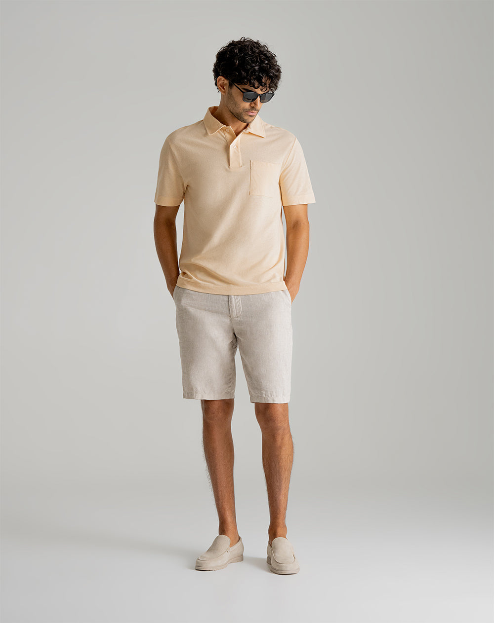 Polo regular algodón amarilla hombre
