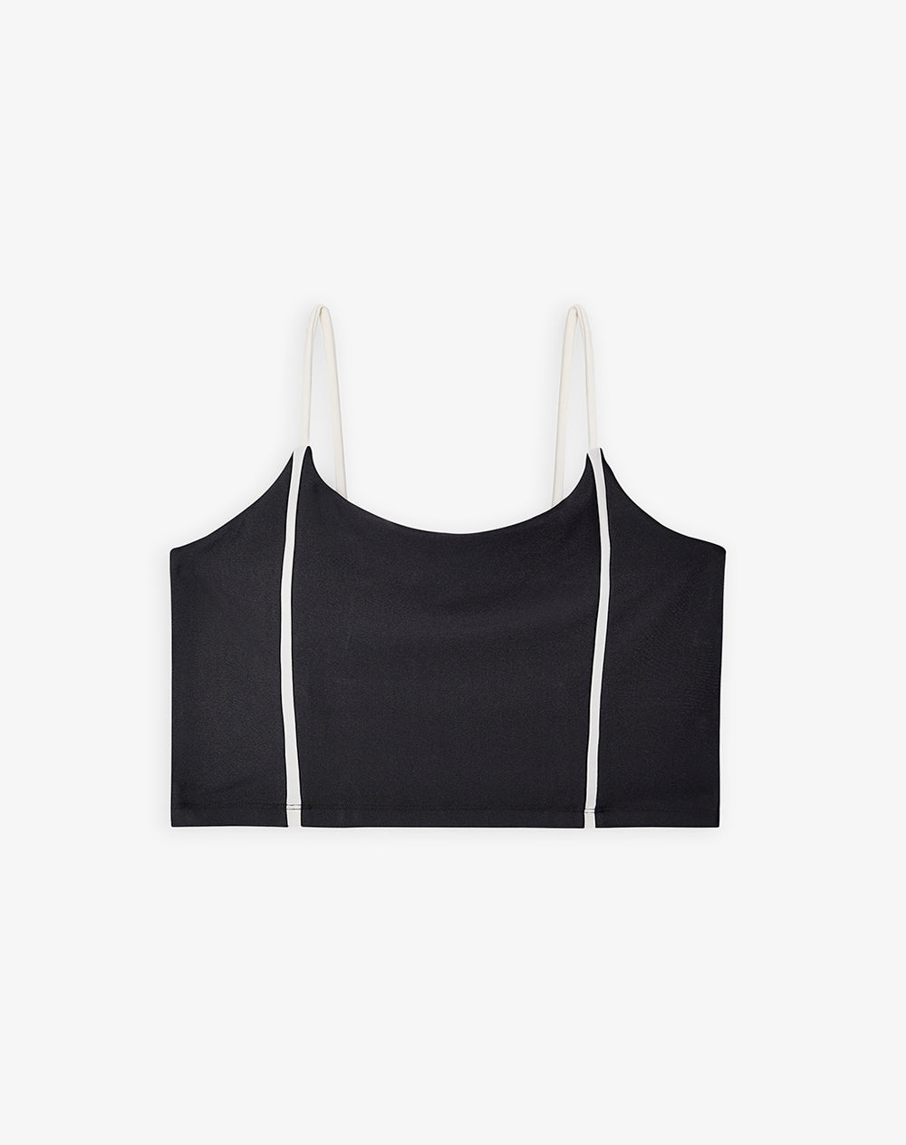 Top en tiras delgadas soporte medio negro