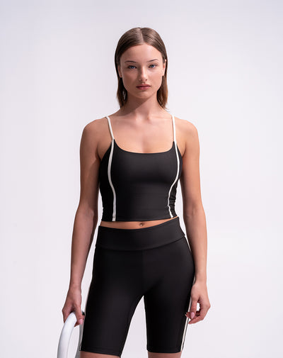 Top deportivo soporte medio control humedad negro
