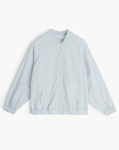 Chaqueta oversized fit sin capucha gris claro