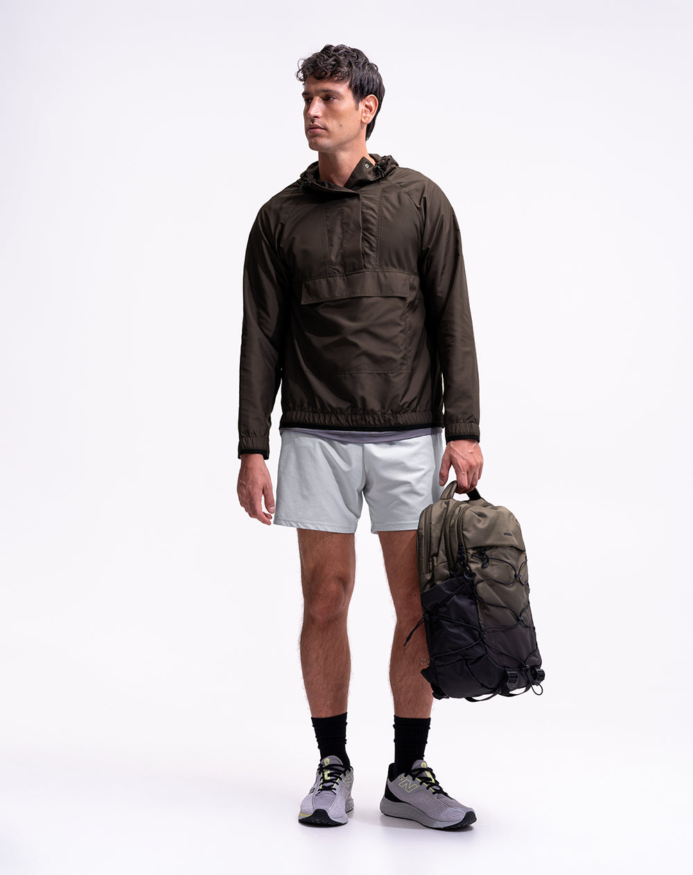 Chaqueta regular fit con capucha verde