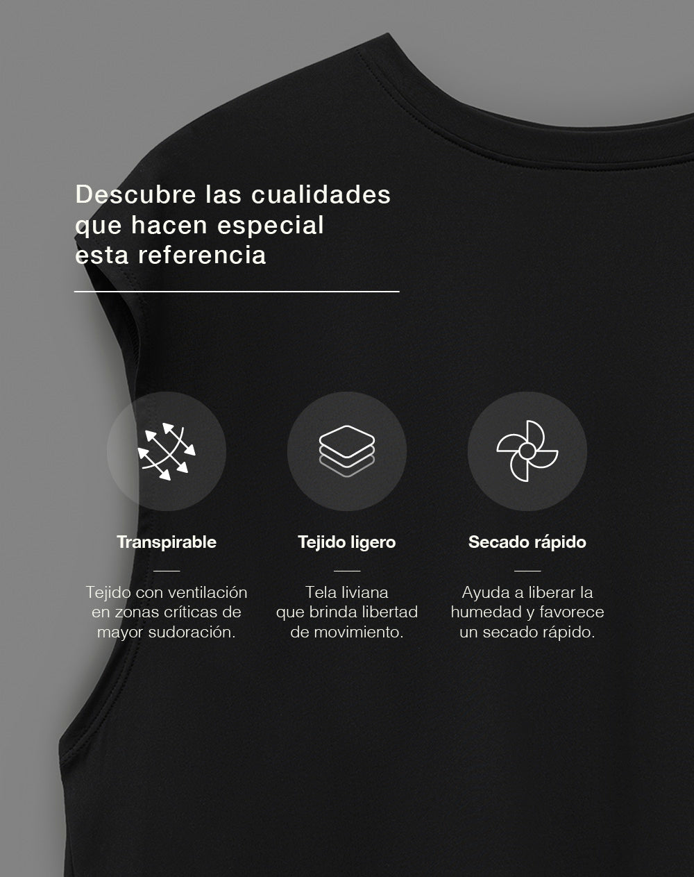 Camiseta deportiva transpirable negra mujer