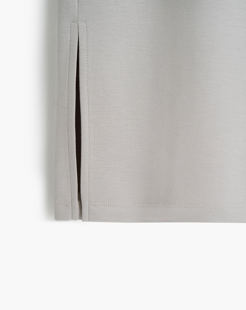 Falda midi tacto suave gris mujer