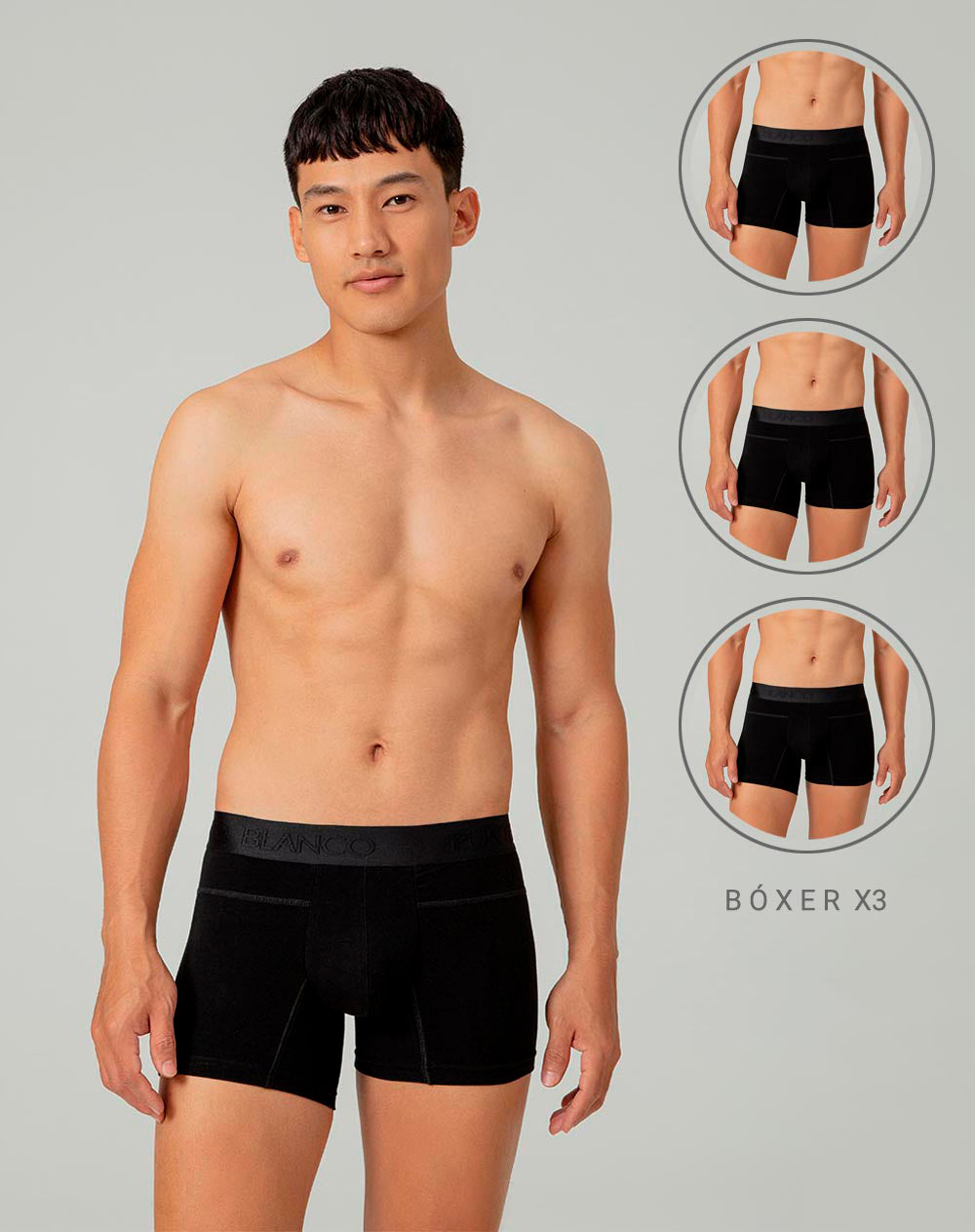 Boxér corto ajustados x3unds surtidos