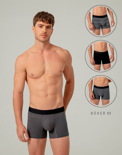 Boxér corto ajustados x3unds surtidos