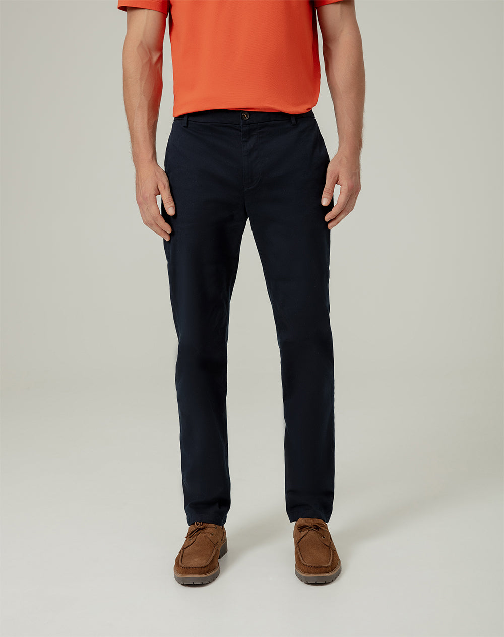Pantalón regular fit tiro medio azul