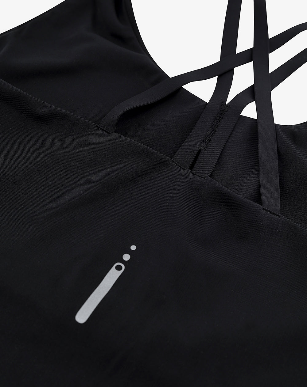 Top en tiras delgadas soporte medio negro