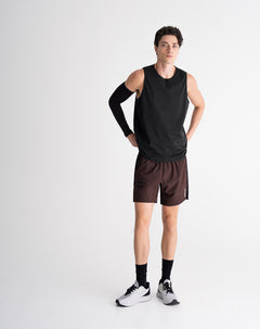 Pantaloneta deportiva malla interna café hombre