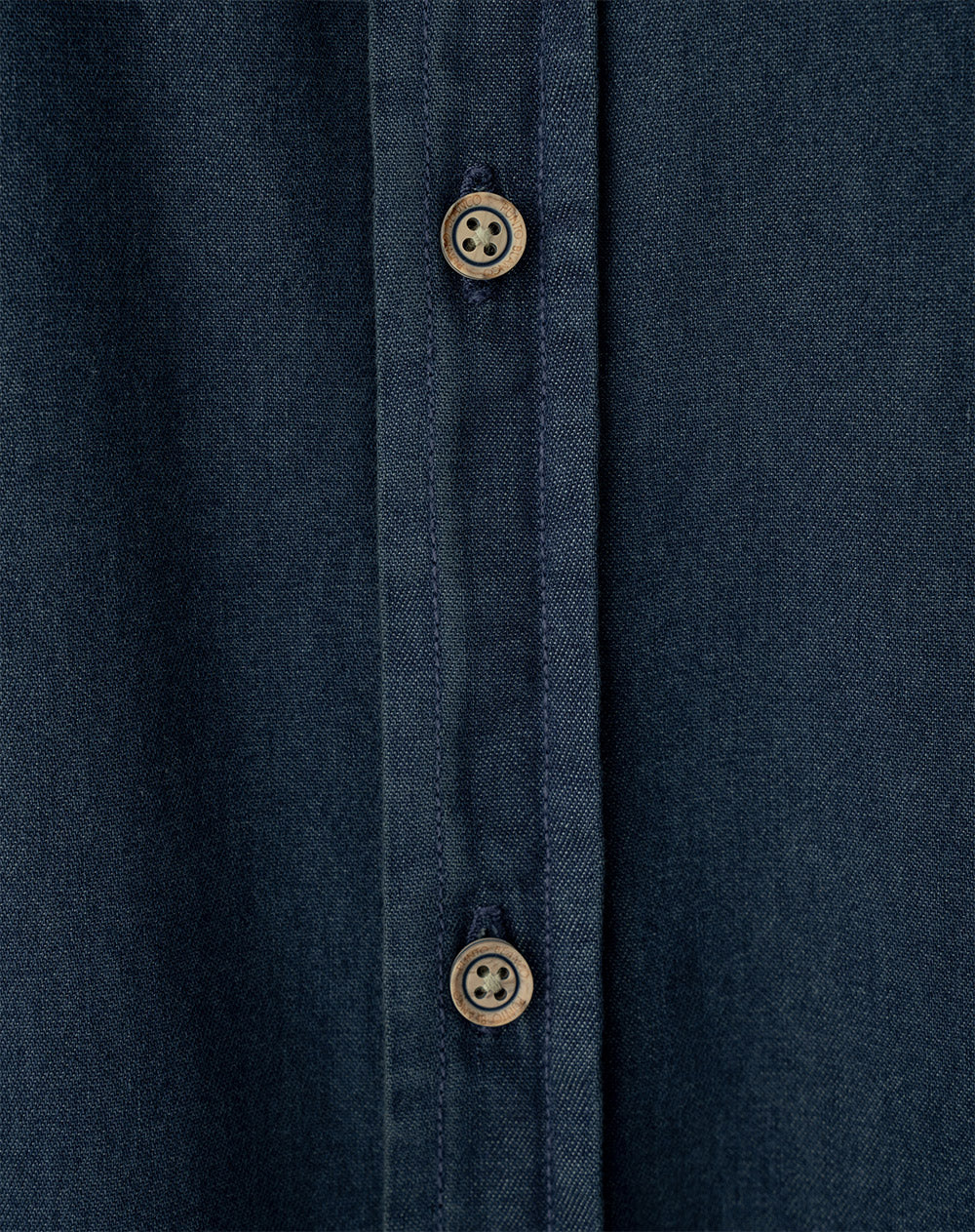 Camisa manga larga regular denim en algodón azul hombre