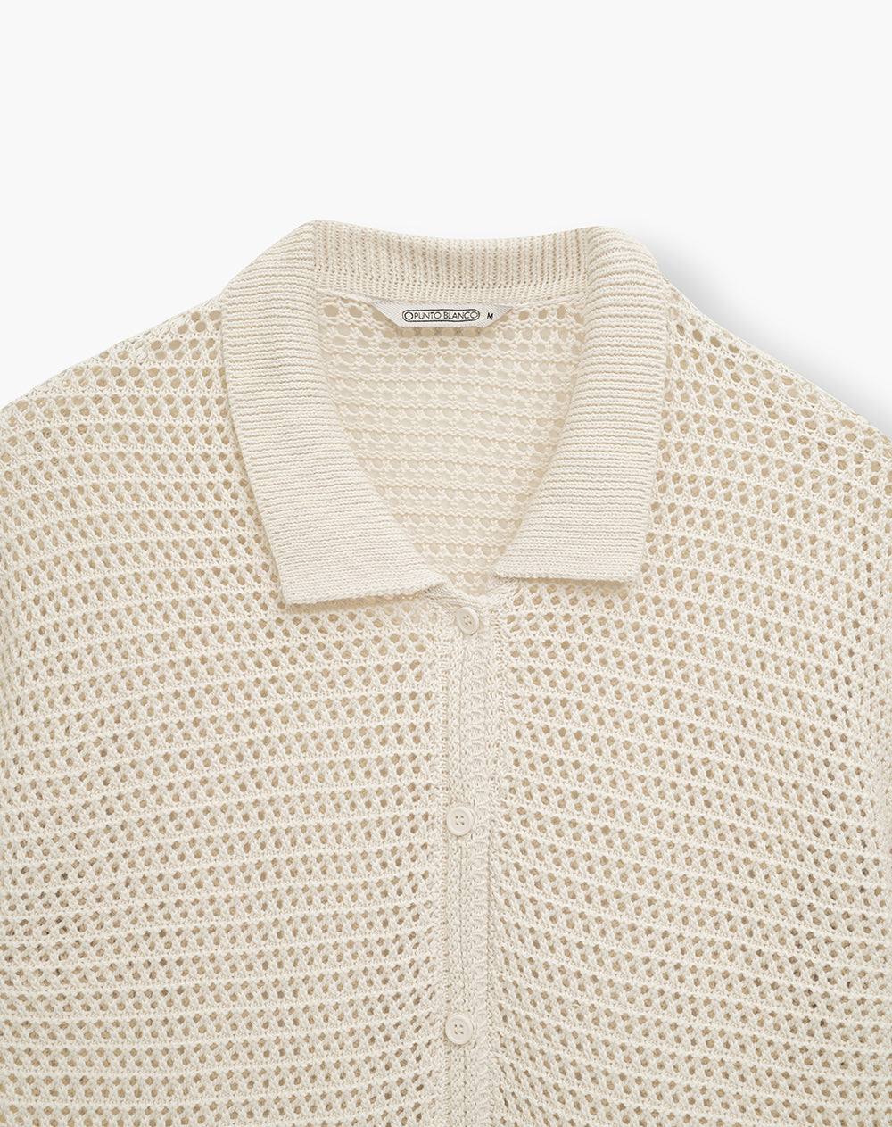 Camisa manga corta loose tejido de punto khaki mujer