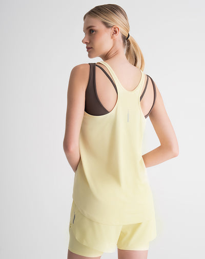 Camiseta esqueleto deportiva secado rápido amarilla mujer