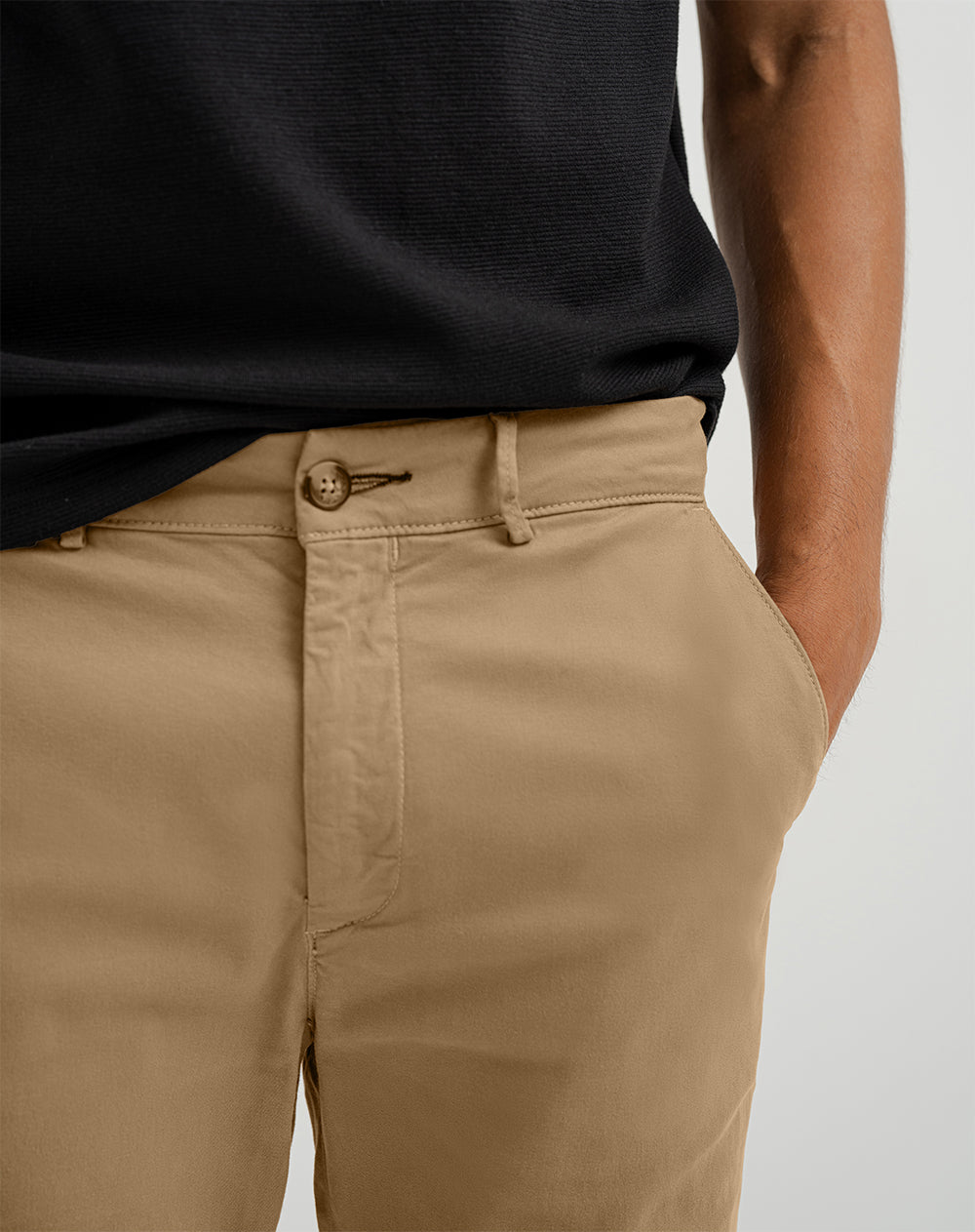 Pantalón chino regular algodón café hombre