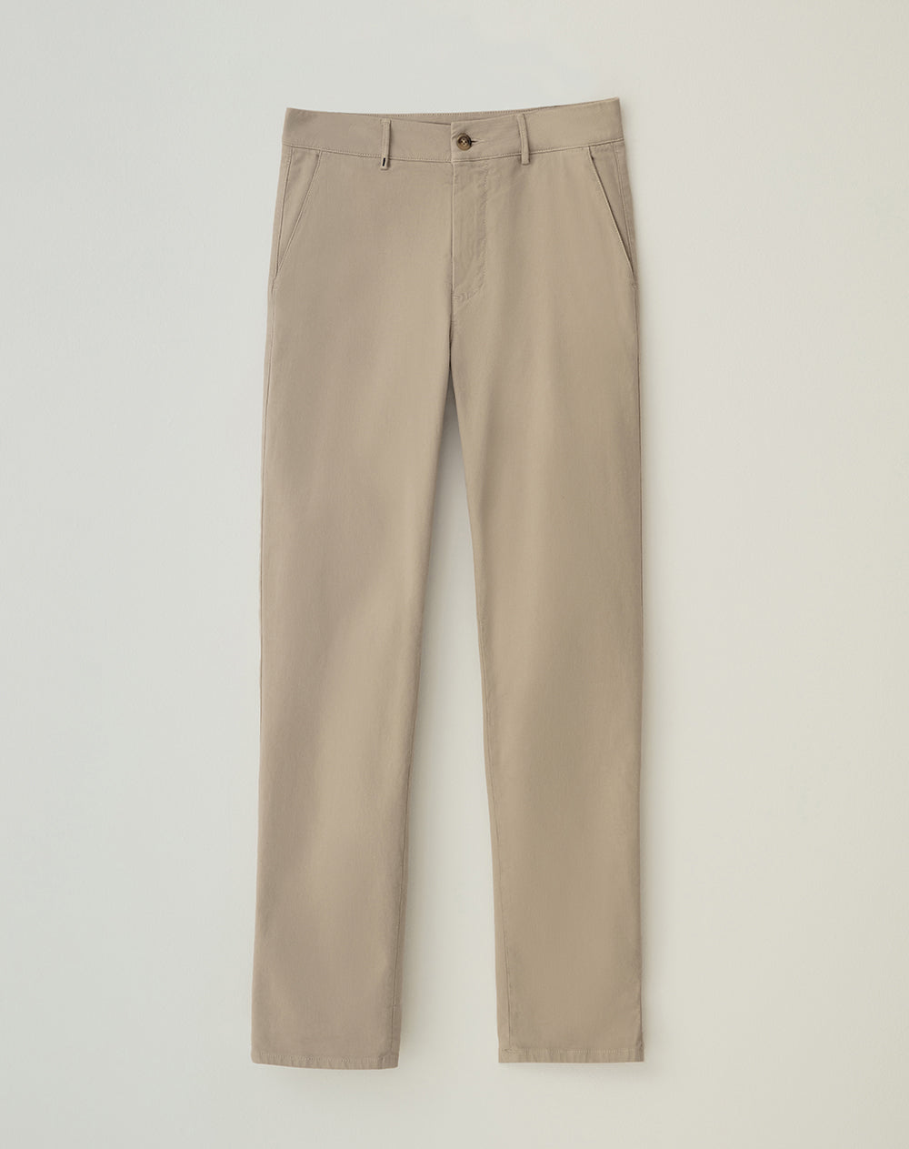 Pantalón regular fit tiro medio khaki