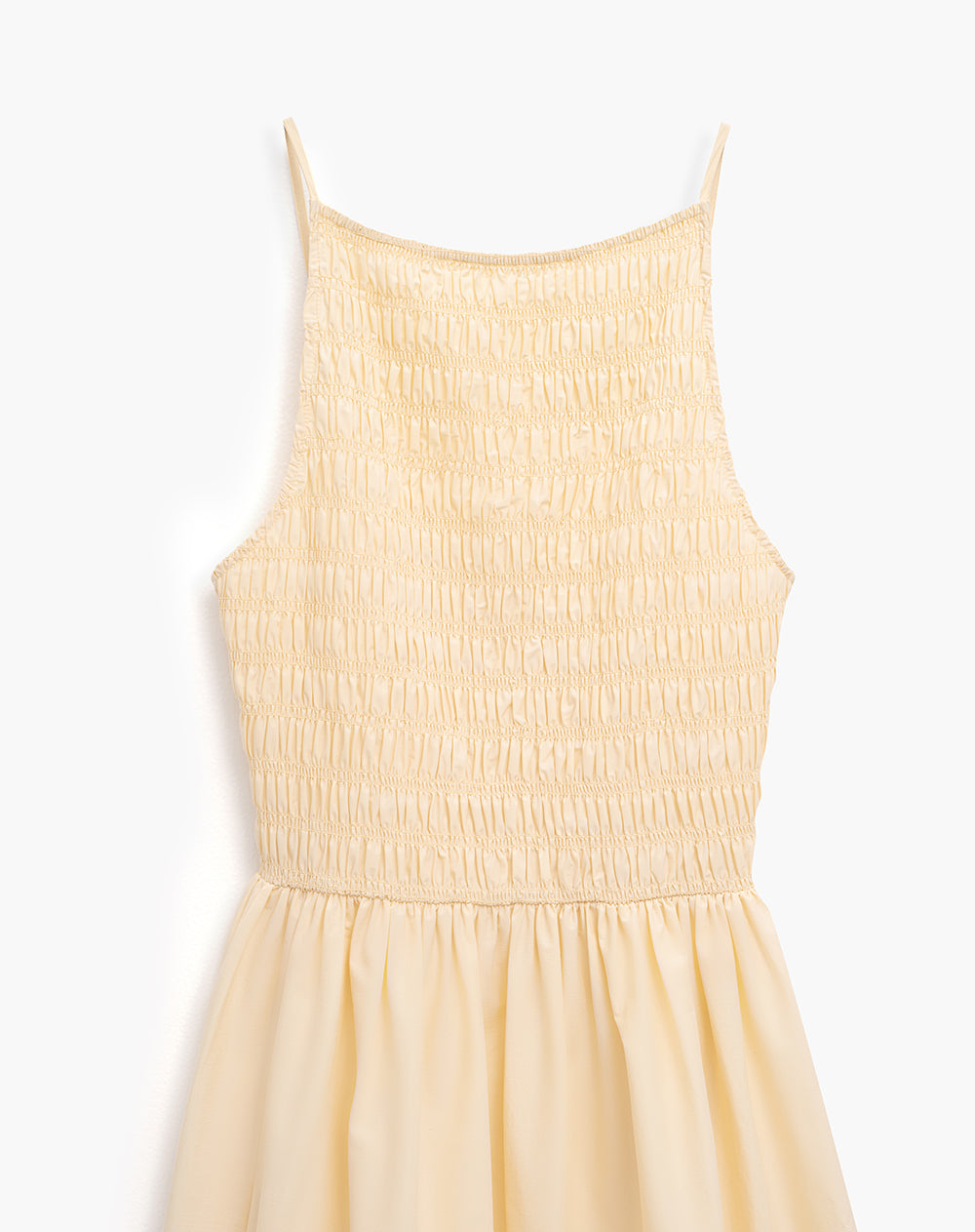 Vestido largo nido de abeja amarillo mujer