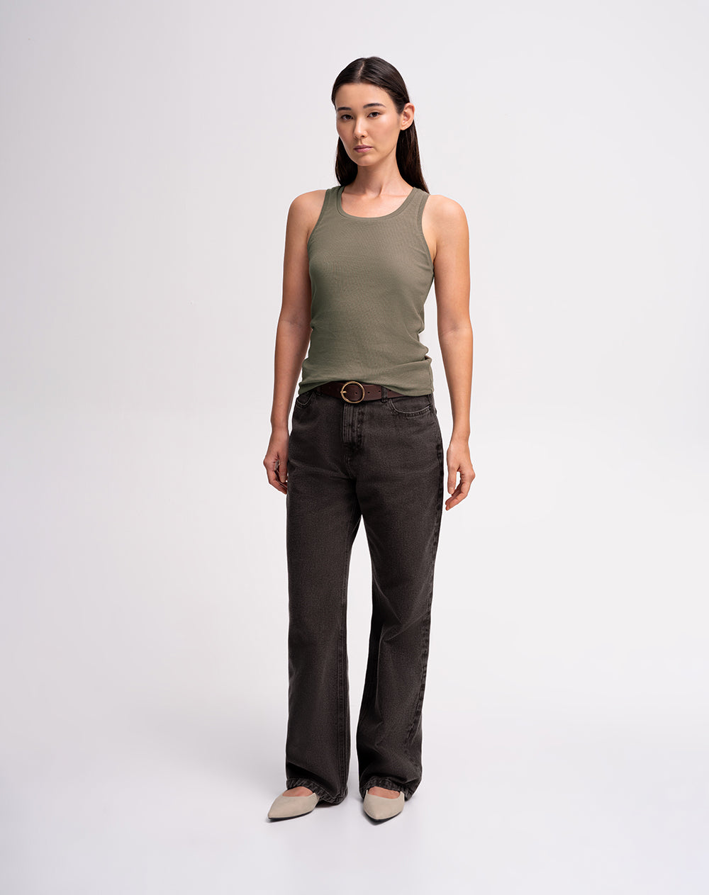 Camiseta slim fit café