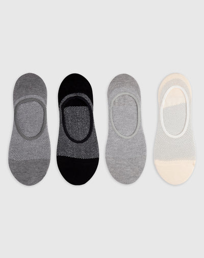 Medias para mujer baletas en algodón pack x4unds surtidas
