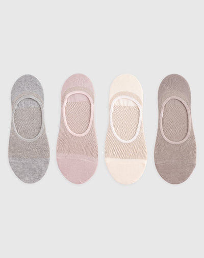 Medias para mujer baletas en algodón pack x4unds surtidas