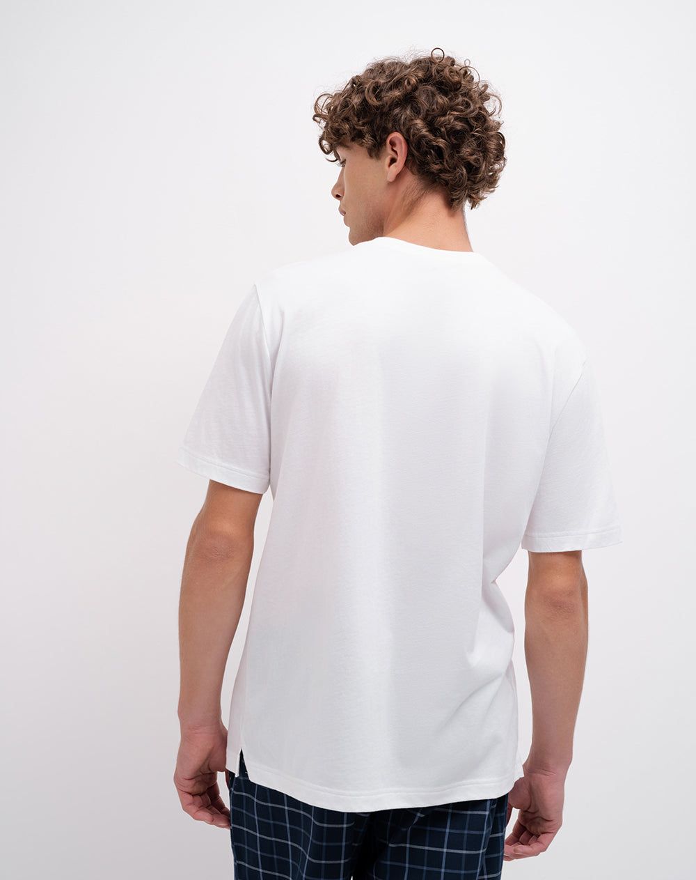 Camiseta regular algodón blanca hombre