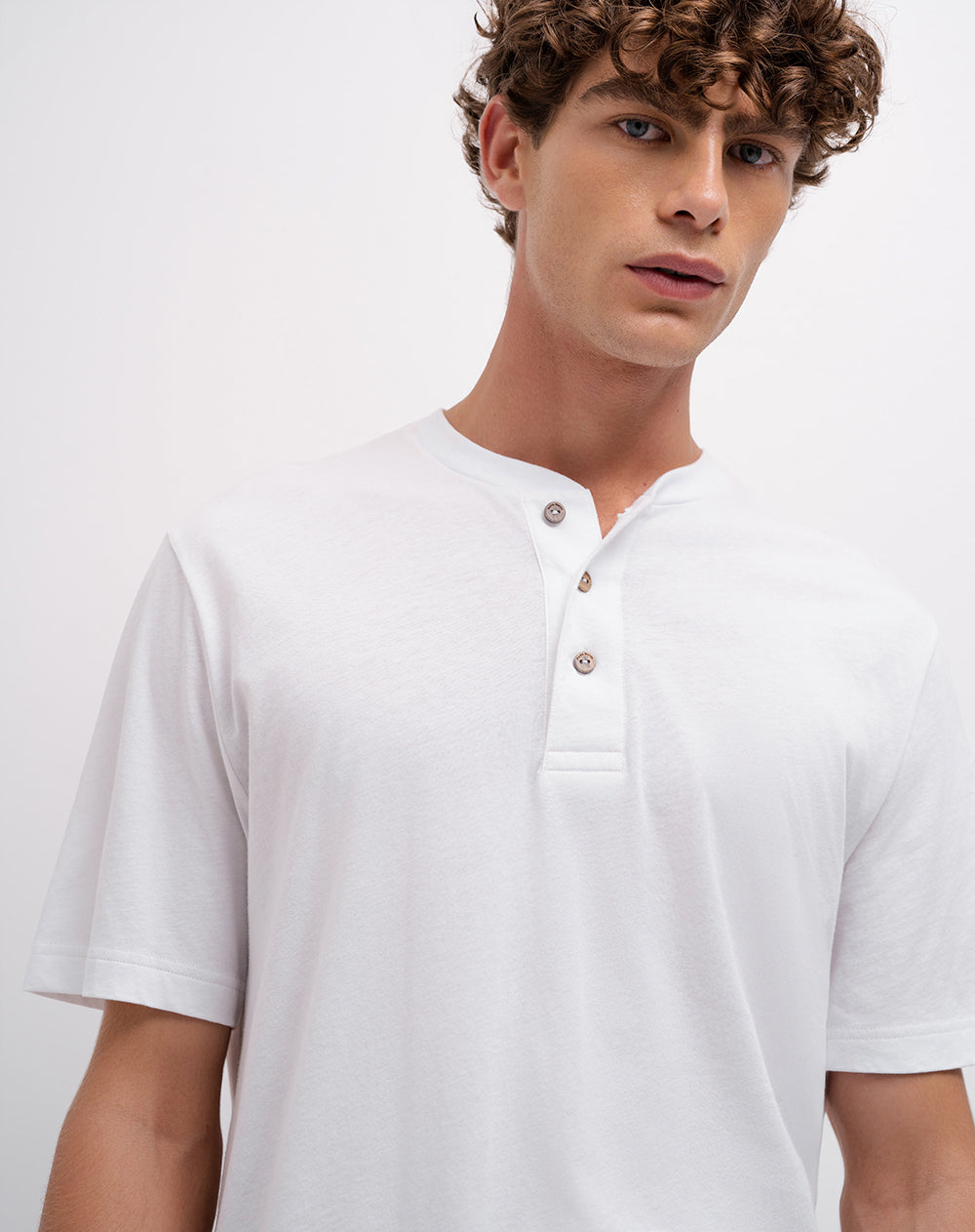 Camiseta regular algodón blanca hombre