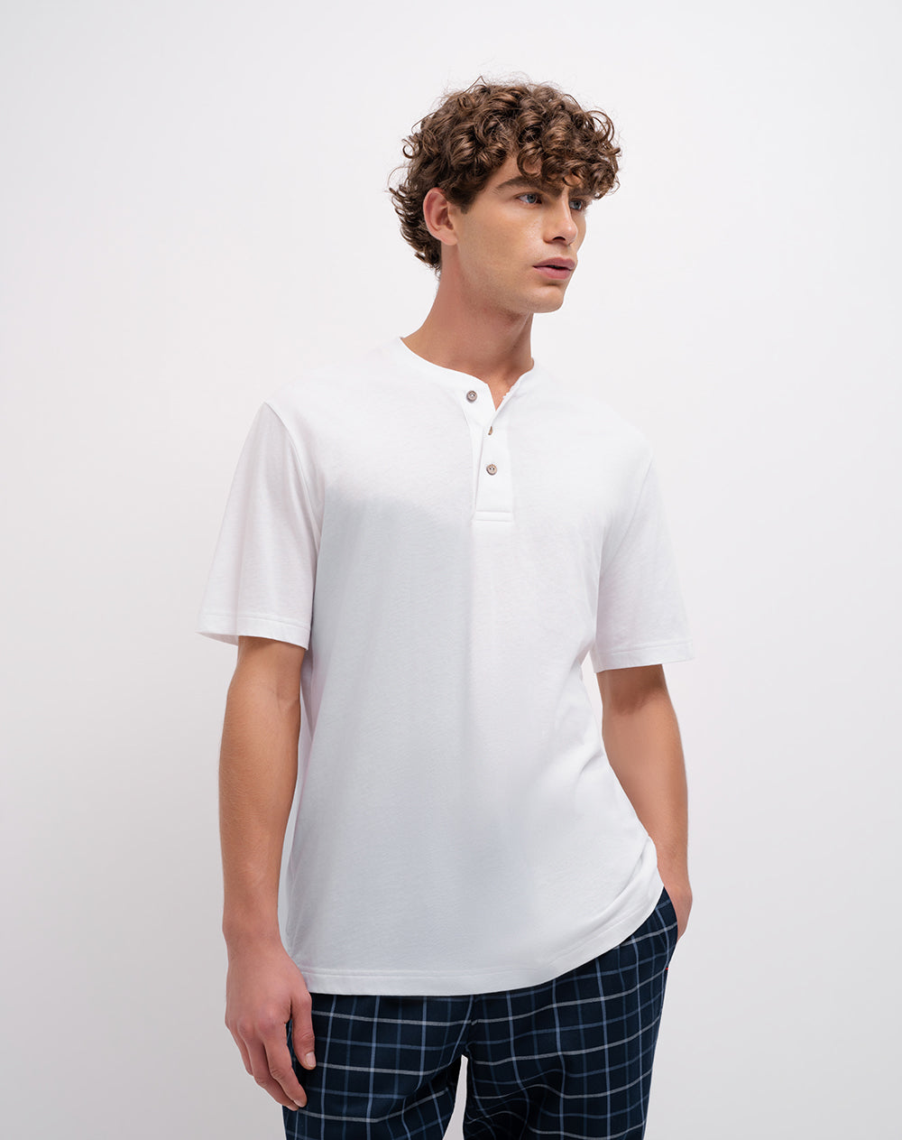 Camiseta regular algodón blanca hombre