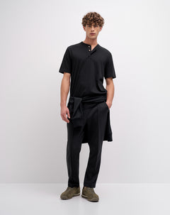 Camiseta regular algodón negra hombre