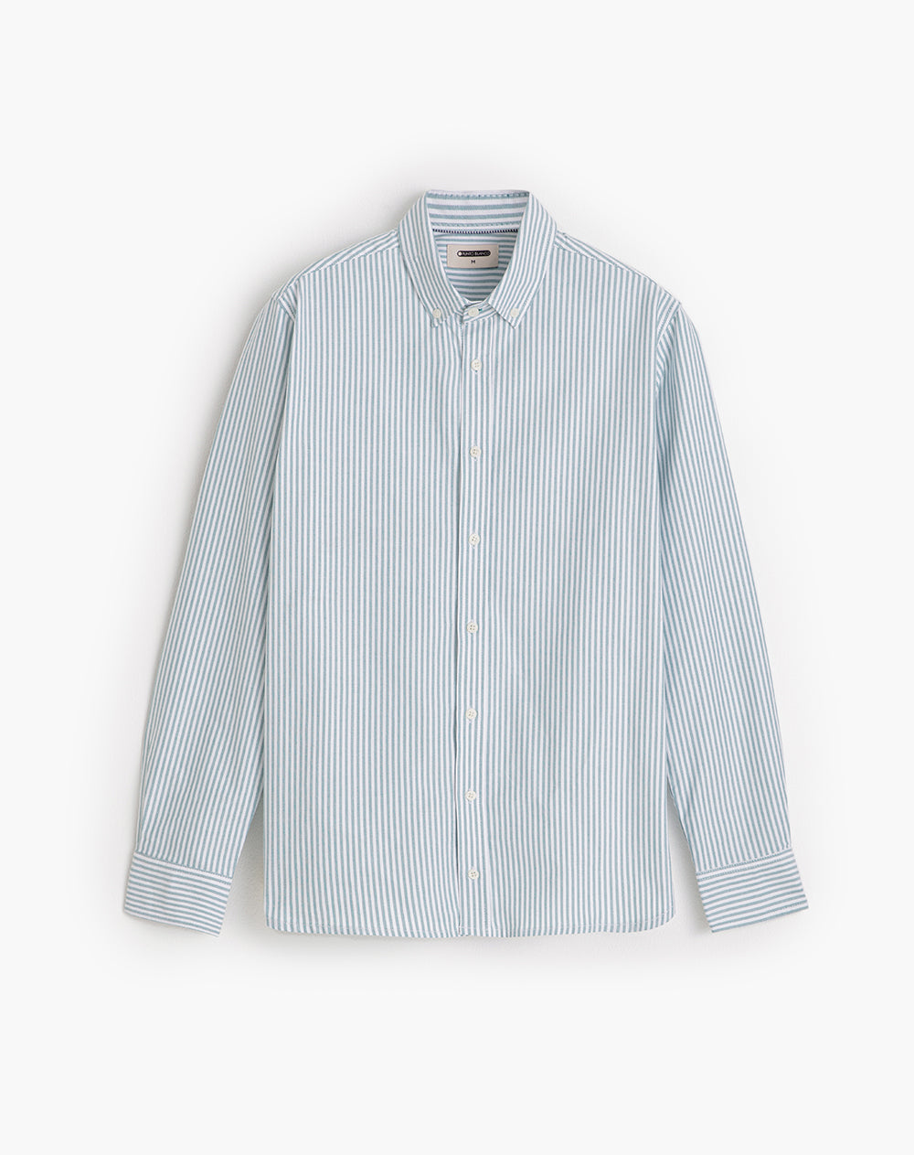 Camisa manga larga regular algodón oxford verde hombre