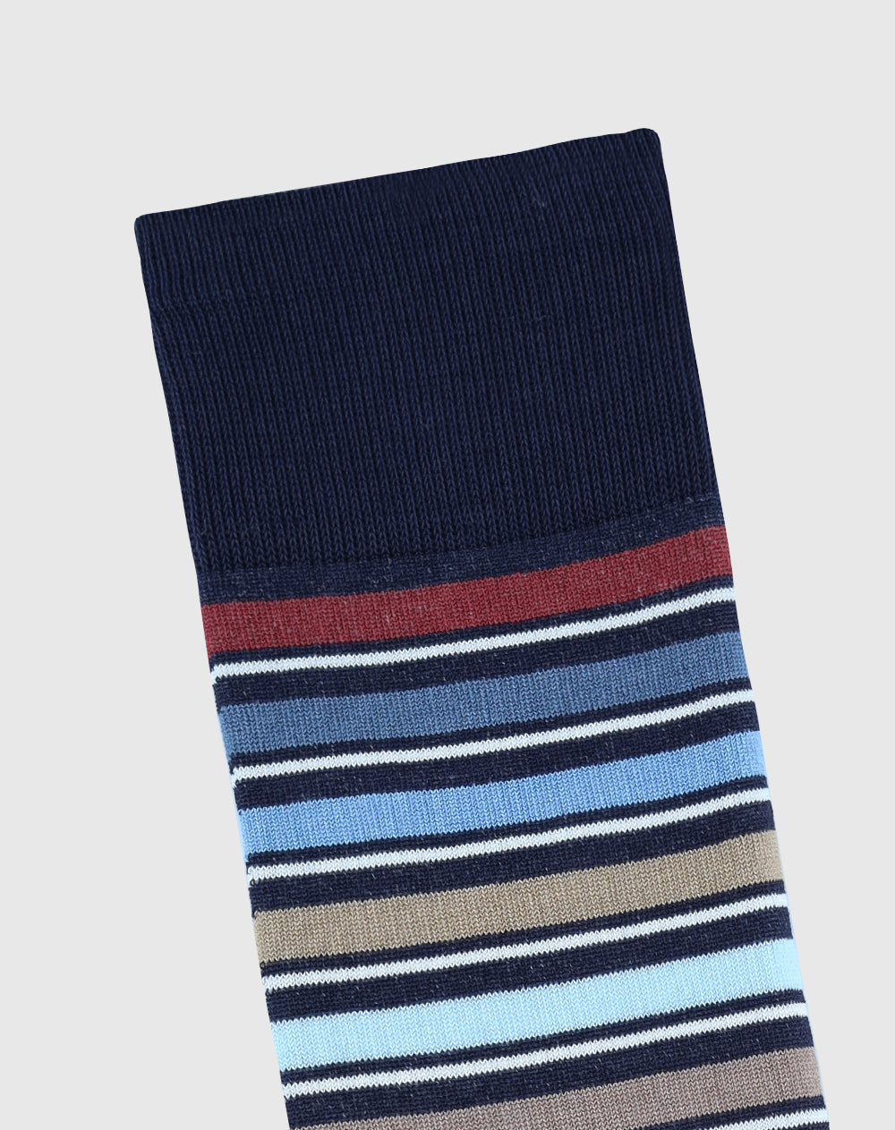 Medias para hombre largas en algodón azules a rayas