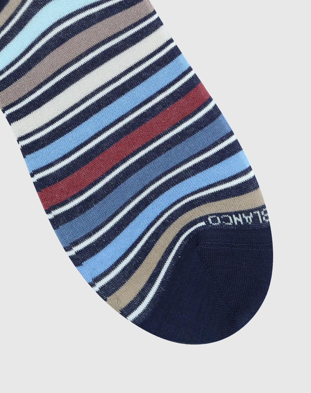 Medias para hombre largas en algodón azules a rayas