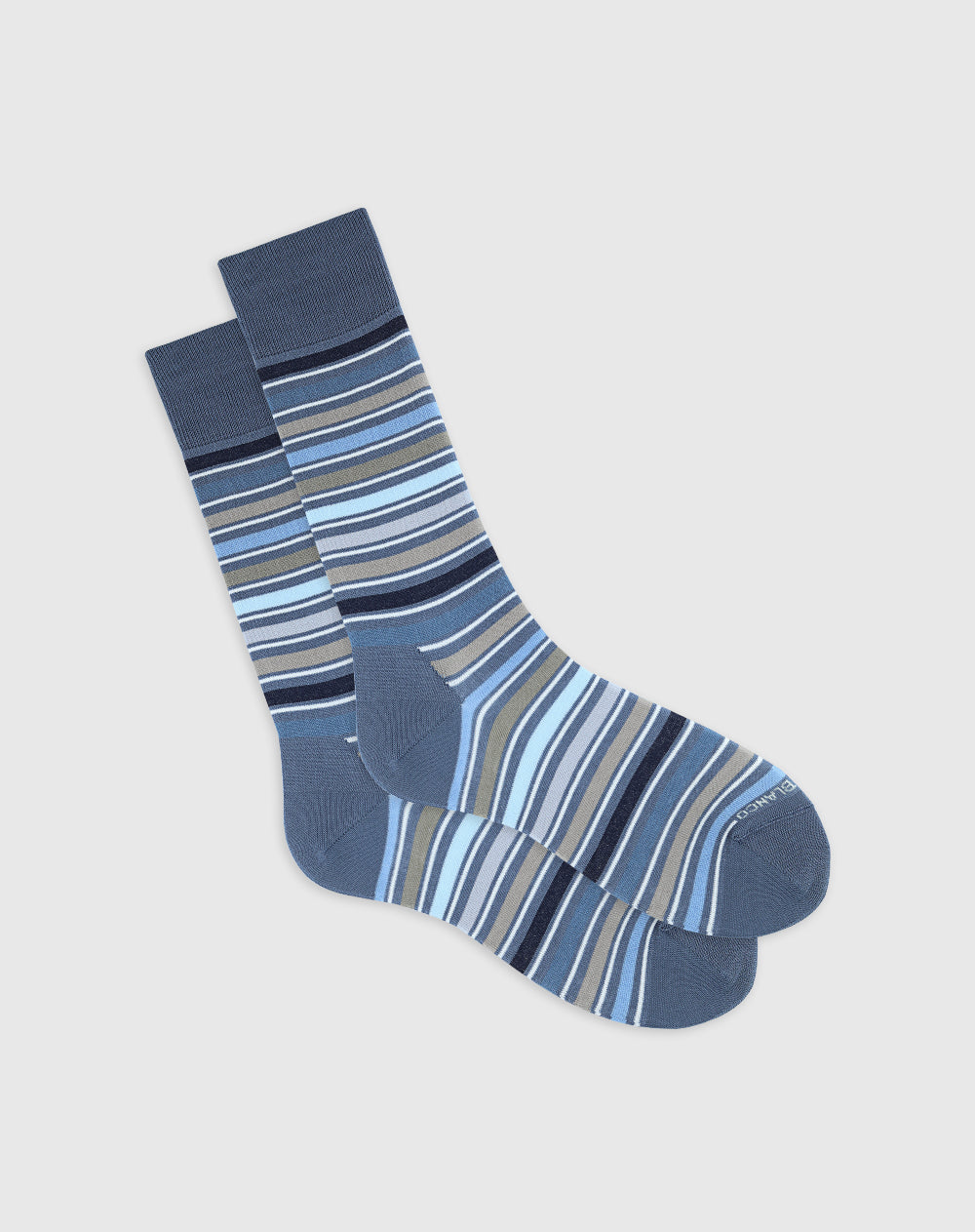 Medias para hombre largas en algodón azules a rayas