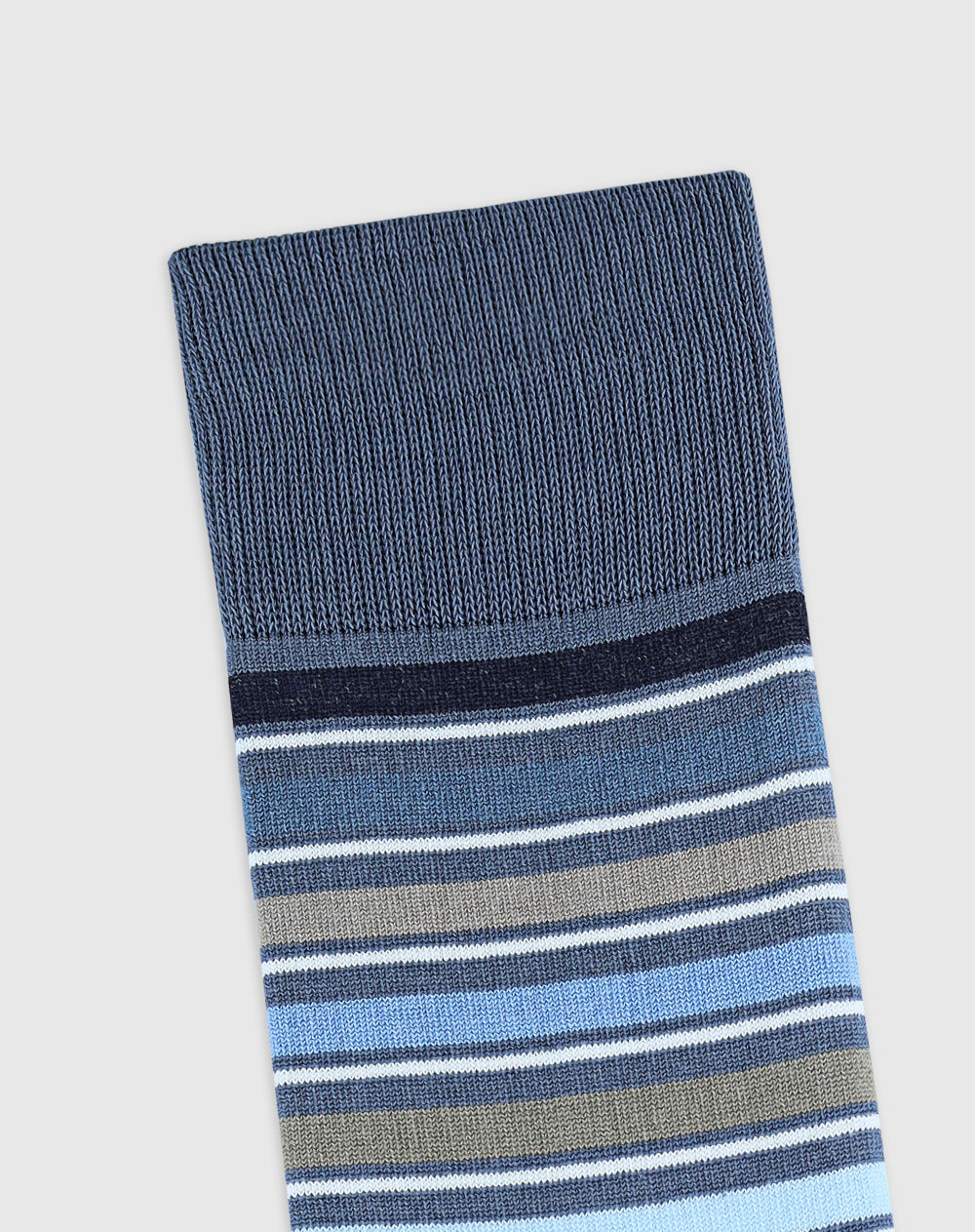 Medias para hombre largas en algodón azules a rayas
