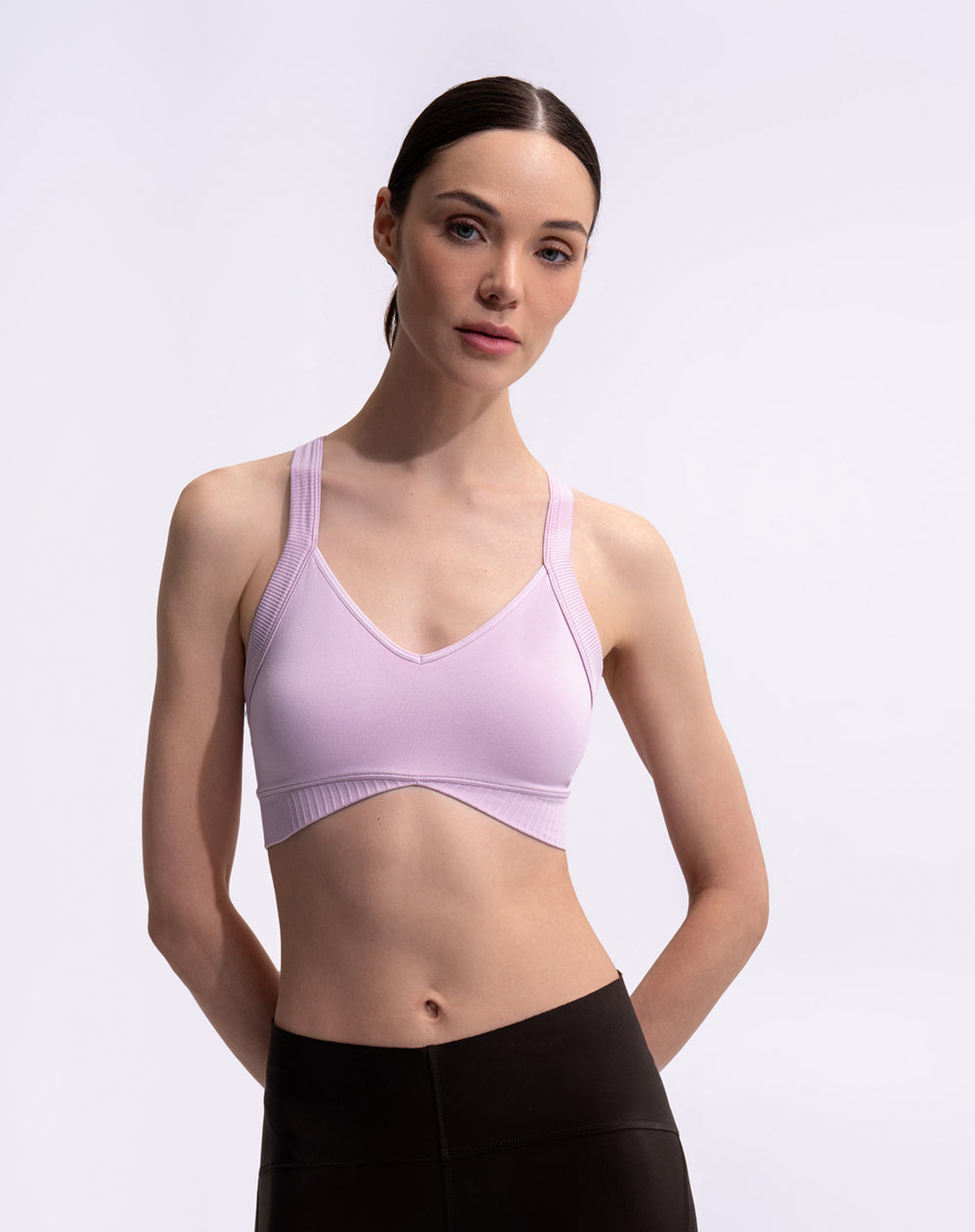 Top deportivo soporte medio control humedad rosado
