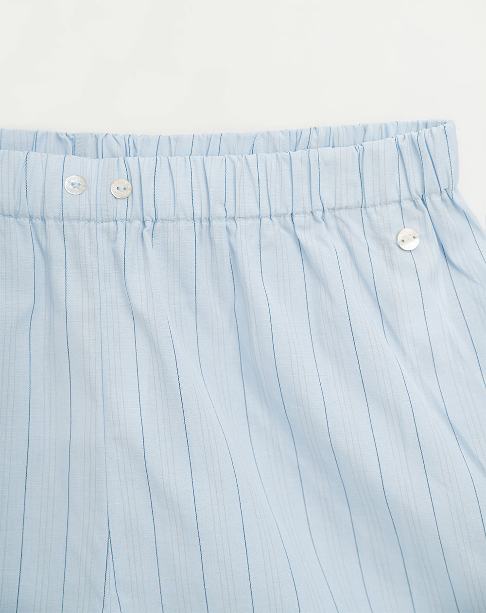 Short de pijama mujer algodón azul claro rayas