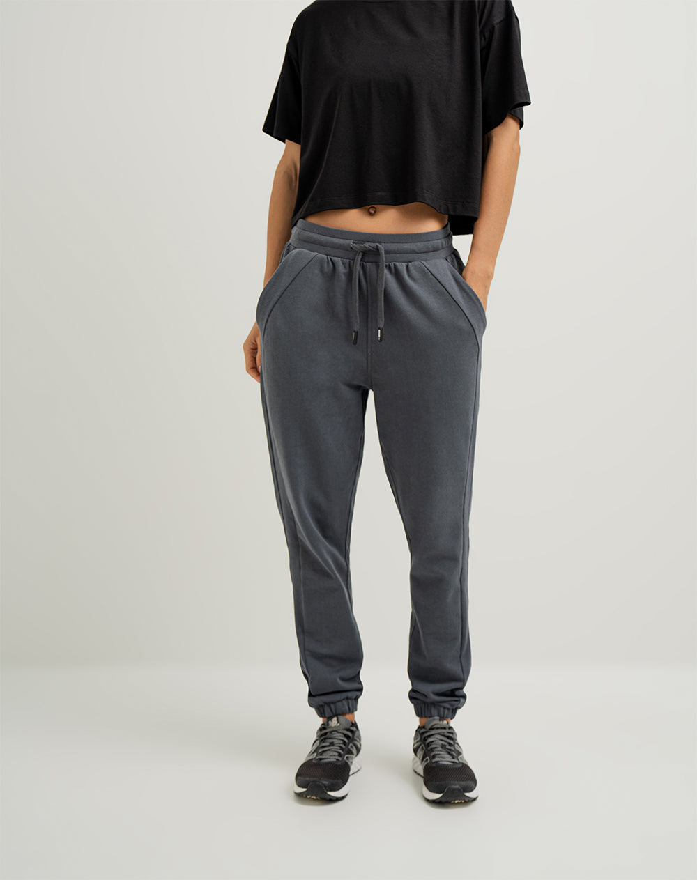 Jogger algodón sostenible gris para mujer