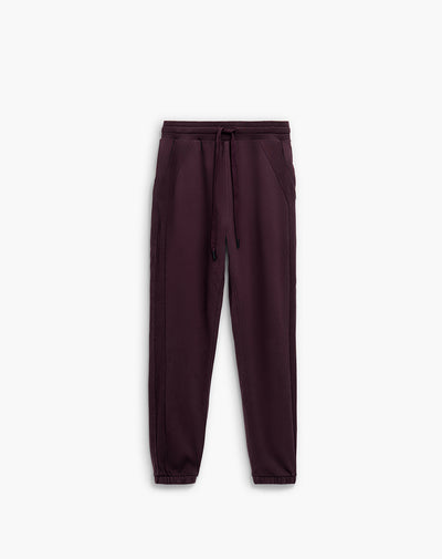 Jogger tiro medio algodón vinotinto mujer