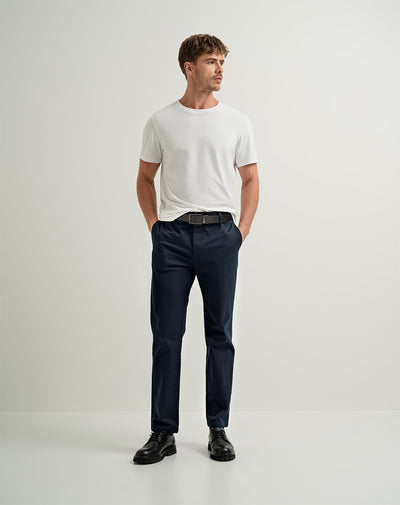 Pantalón regular fit tiro medio azul
