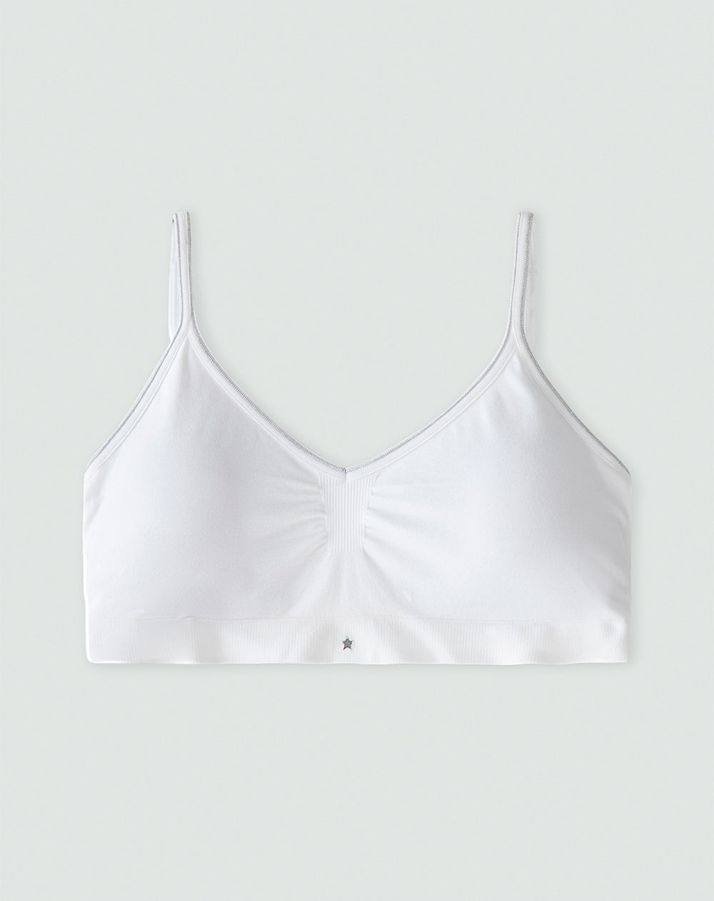Top soporte bajo sin costura y copas removibles blanco