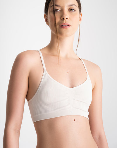 Top soporte medio seamless caqui