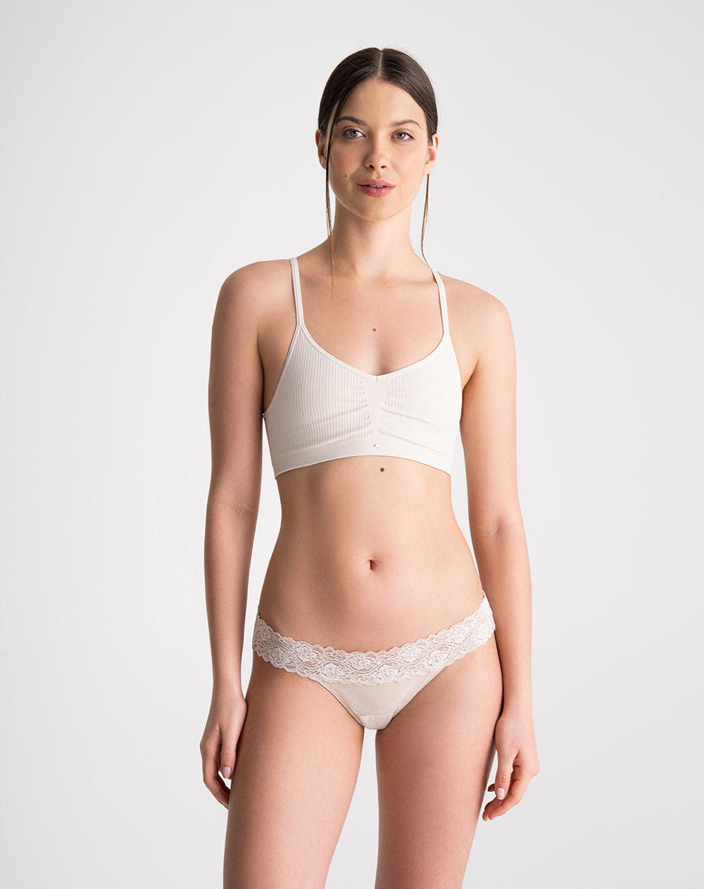 Top soporte medio seamless caqui